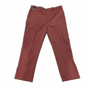 NWT Roundtree & Yorke Classic Fit Flat Front Pants Size 38x30 Salmon Pink Chino